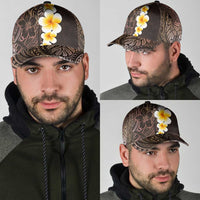 Brown Polynesia Classic Cap Plumeria Tropical Leaves With Galaxy Polynesian Art LT14