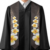 Brown Polynesia Graduation Stole Plumeria Tropical Leaves With Galaxy Polynesian Art LT14 - Polynesian Pride