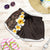 Brown Polynesia Shorts for Women Plumeria Tropical Leaves With Galaxy Polynesian Art - Polynesian Pride