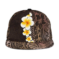 Brown Polynesia Snapback Cap Plumeria Tropical Leaves With Galaxy Polynesian Art - Polynesian Pride