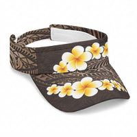 Brown Polynesia Sun Visor Cap Plumeria Tropical Leaves With Galaxy Polynesian Art LT14 Universal Fit Brown - Polynesian Pride