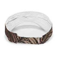 Brown Polynesia Sun Visor Cap Plumeria Tropical Leaves With Galaxy Polynesian Art LT14 - Polynesian Pride