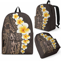 Brown Tropical Plumeria With Galaxy Polynesian Art Backpack LT14 - Polynesian Pride