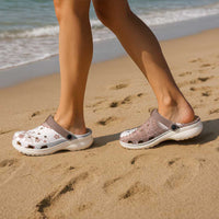 Bula Fiji Clogs Shoes Brown Plumeria Masi Tapa Pattern - Polynesian Pride