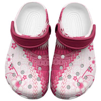 Bula Fiji Clogs Shoes Pink Plumeria Masi Tapa Pattern - Polynesian Pride