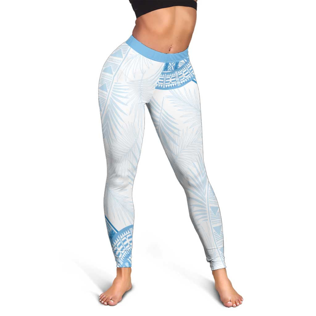 Bula Fiji Day 55th Anniversary Masi Tapa Leggings Emerald Jubilee - Turquoise - Polynesian Pride