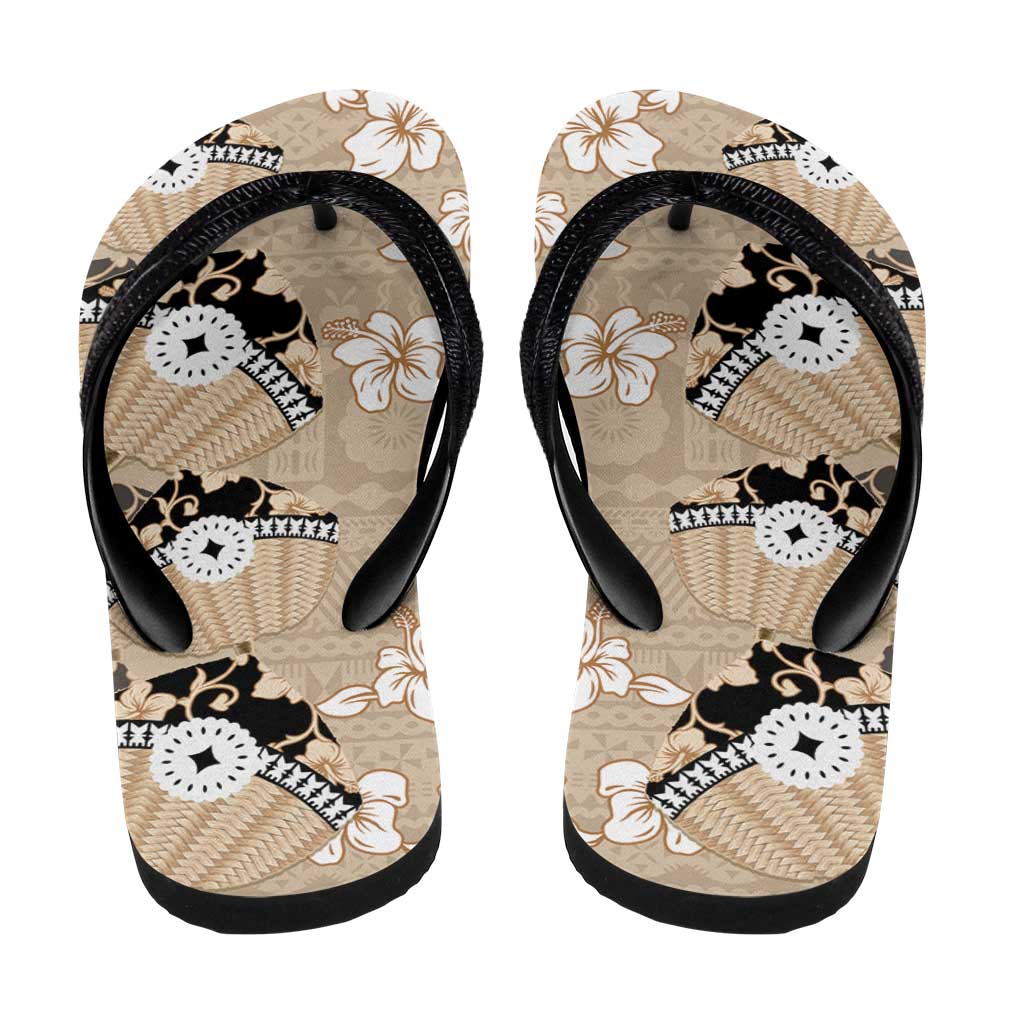 Bula Fiji Iri Buli Flip Flops Woven Fan With Fijian Tapa - Polynesian Pride