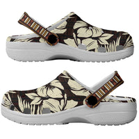 Bula Fiji Masi Clogs Shoes Tapa Tropical Hibiscus Half Stylized - Polynesian Pride