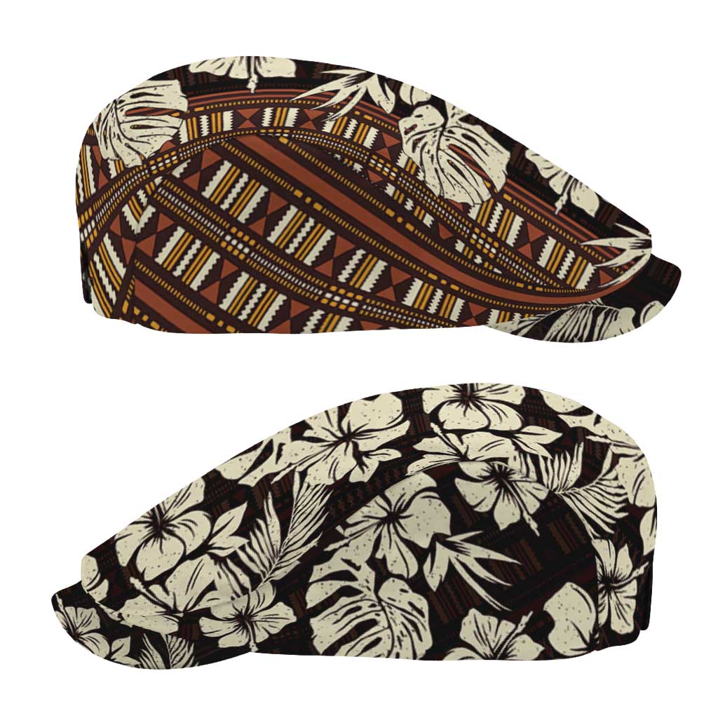 Bula Fiji Masi Jeff Hat Tapa Tropical Hibiscus Half Stylized - Polynesian Pride