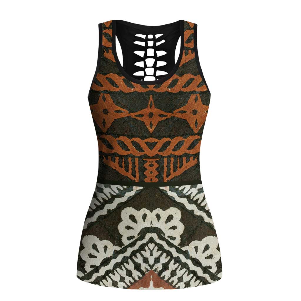 Bula Fiji Tapa Hollow Tank Top Fijian Masi Vintage Vibes - Polynesian Pride