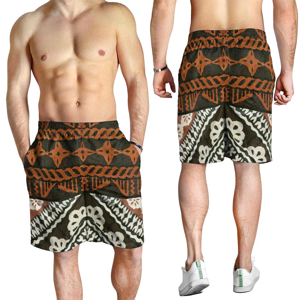 Bula Fiji Tapa Shorts for Men Fijian Masi Vintage Vibes - Polynesian Pride
