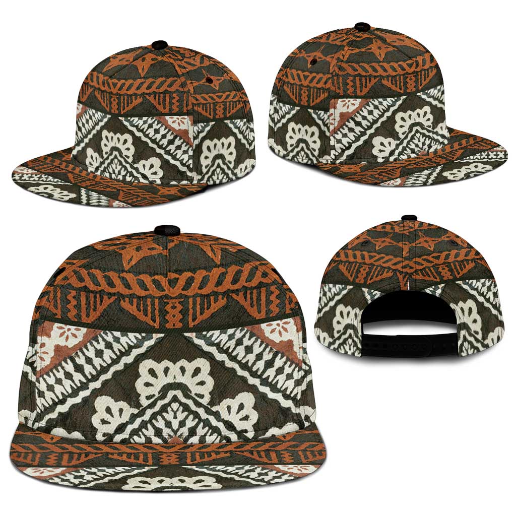 Bula Fiji Tapa Snapback Cap Fijian Masi Vintage Vibes - Polynesian Pride
