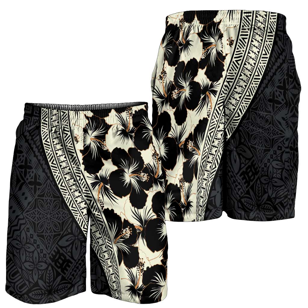 Bula Hibiscus Festival Shorts for Men Tapa Pattern Half Style LT03 - Polynesian Pride