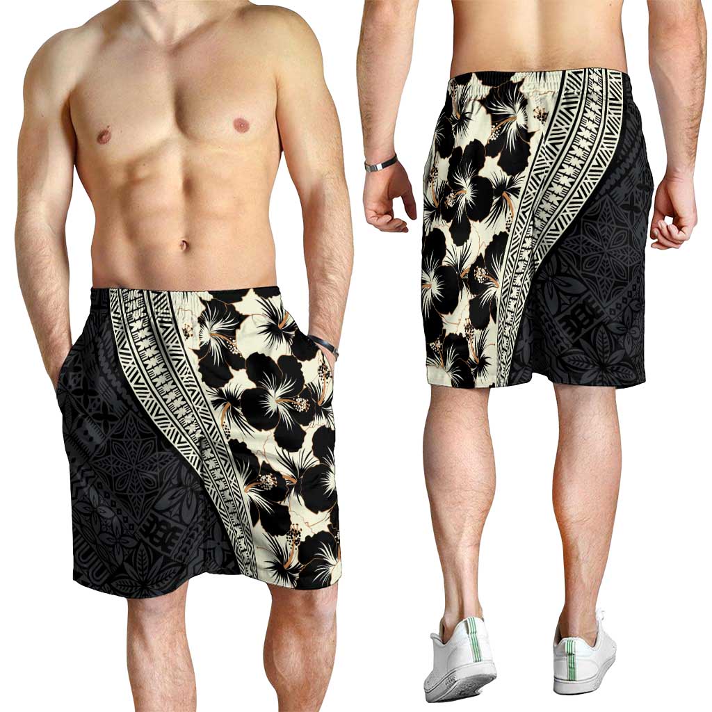 Bula Hibiscus Festival Shorts for Men Tapa Pattern Half Style LT03 - Polynesian Pride