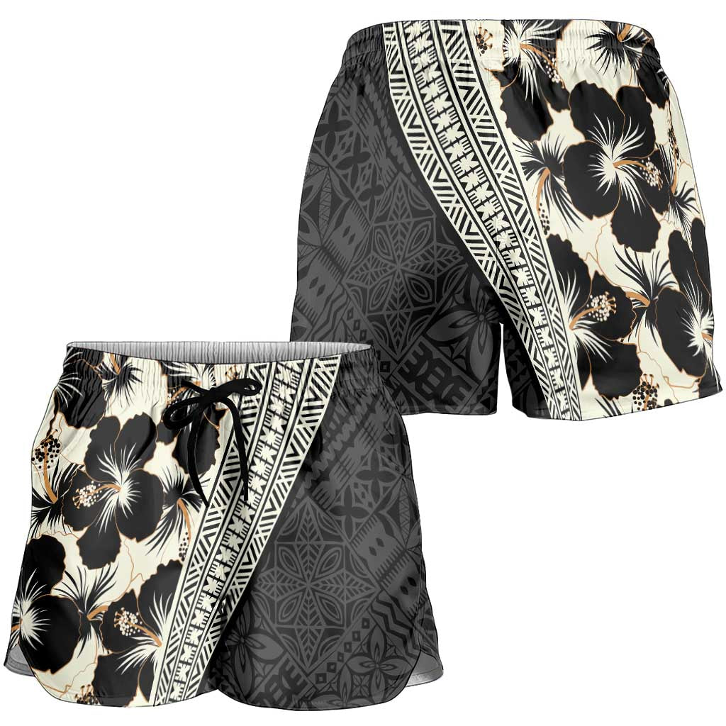 Bula Hibiscus Festival Shorts for Women Tapa Pattern Half Style LT03 - Polynesian Pride