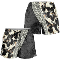 Bula Hibiscus Festival Shorts for Women Tapa Pattern Half Style LT03 - Polynesian Pride