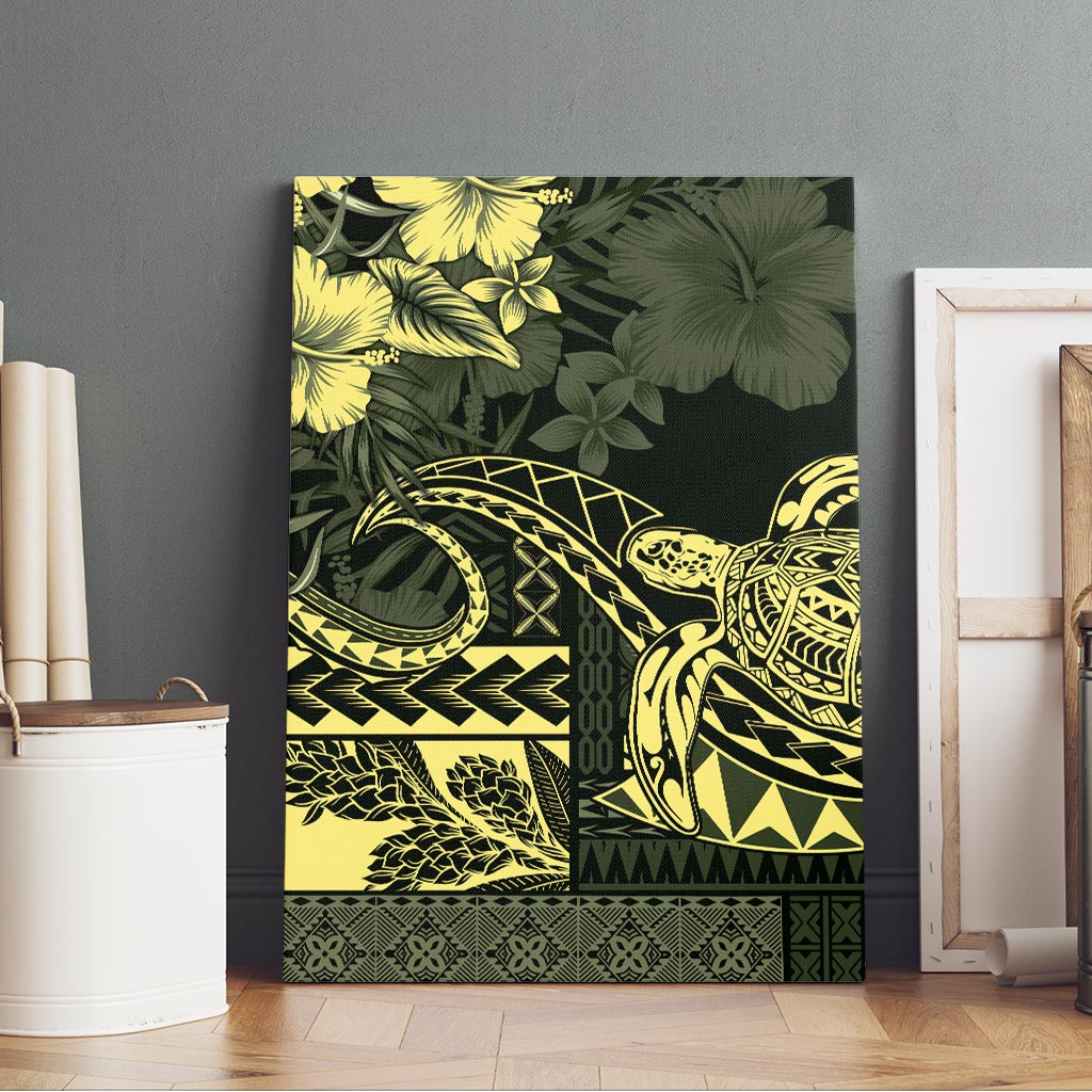 Vaiaso o le Gagana Samoa Canvas Wall Art Siapo Motif Moss Green LT7 Moss Green - Polynesian Pride