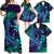 Purple Polynesian Family Matching Outfits Off Shoulder Maxi Dress And Hawaiian Shirt Tribal Hammerhead Shark LT14