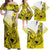 Yellow Hawaii Family Matching Outfits Off Shoulder Maxi Dress And Hawaiian Shirt Polynesian Shark Tattoo LT14 - Polynesian Pride