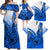 Blue Hawaii Family Matching Outfits Off Shoulder Maxi Dress And Hawaiian Shirt Polynesian Shark Tattoo LT14 - Polynesian Pride