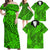 Green Hawaii Family Matching Off Shoulder Maxi Dress And Hawaiian Shirt Tribal Art LT14 - Polynesian Pride