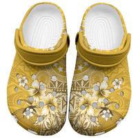 Cook Islands Clogs Shoes Yellow Hibiscus And Stars LT05 Yellow - Polynesian Pride