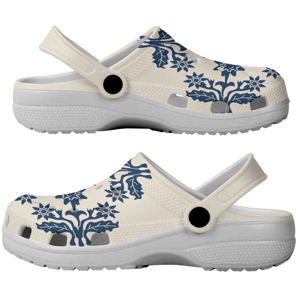 Cook Islands Navy Blue Tivaevae Clogs Shoes
