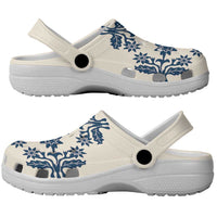 Cook Islands Navy Blue Tivaevae Clogs Shoes