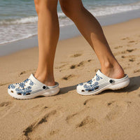 Cook Islands Navy Blue Tivaevae Clogs Shoes