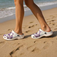 Cook Islands Purple Tivaevae Clogs Shoes LT05 - Polynesian Pride