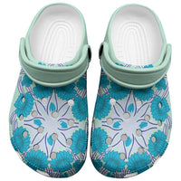 Cook Islands Tivaevae Quilt Clogs Shoes Aqua
