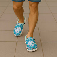 Cook Islands Tivaevae Quilt Clogs Shoes Aqua
