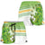 Cook Islands Va'a Race Shorts for Women Te Tatau Tattoos Sporty Style Green-White Color - Polynesian Pride