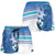 Cook Islands Va'a Race Shorts for Women Te Tatau Tattoos Sporty Style Light Blue Color - Polynesian Pride