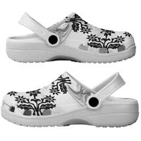 Cook Islands White Marble Tivaevae Clogs Shoes LT05 - Polynesian Pride
