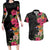 Hawaii Flowers Tribal Pattern Couple Long Sleeve Bodycon Dress and Hawaiian Shirt LT9 - Polynesian Pride