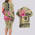 Matching Outfit For Couples Hawaii Tropical Flowers Polynesian Tribal Wave Bodycon Dress And Hawaii Shirt