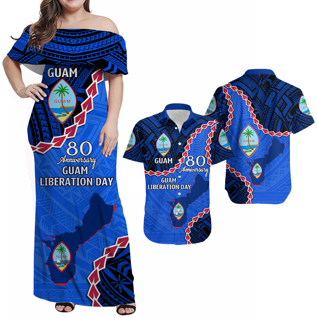 Guam 80th Anniversary Liberation Day Matching Dress and Hawaiian Shirt LT9