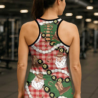 Cowboy Hawaii Mele Kalikimaka Hollow Tank Top Paniolo Kukui Nut Pikake Lei Red Version LT14 - Polynesian Pride