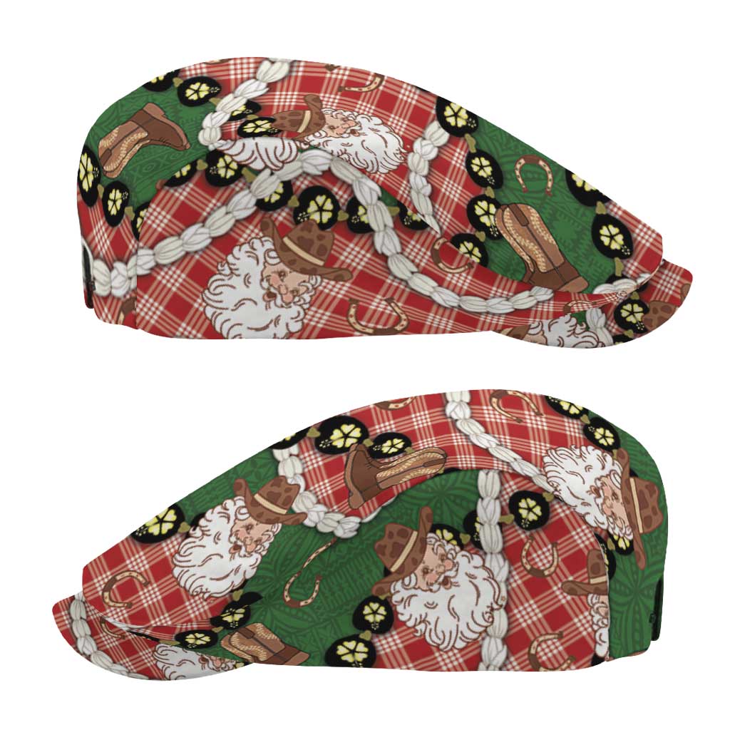 Cowboy Hawaii Mele Kalikimaka Jeff Hat Paniolo Kukui Nut Pikake Lei Red Version - Polynesian Pride