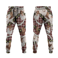 Cowboy Hawaii Mele Kalikimaka Jogger Pants Paniolo Kukui Nut Pikake Lei Burgundy Version LT14 Burgundy - Polynesian Pride