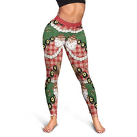 Cowboy Hawaii Mele Kalikimaka Leggings Paniolo Kukui Nut Pikake Lei Red Version LT14 - Polynesian Pride