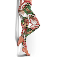 Cowboy Hawaii Mele Kalikimaka Leggings Paniolo Kukui Nut Pikake Lei Red Version LT14 - Polynesian Pride