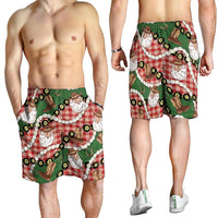 Cowboy Hawaii Mele Kalikimaka Shorts for Men Paniolo Kukui Nut Pikake Lei Red Version LT14 - Polynesian Pride