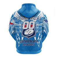 Custom Samoa Rugby Toa Samoa Blue Style Hoodie LT2 - Polynesian Pride