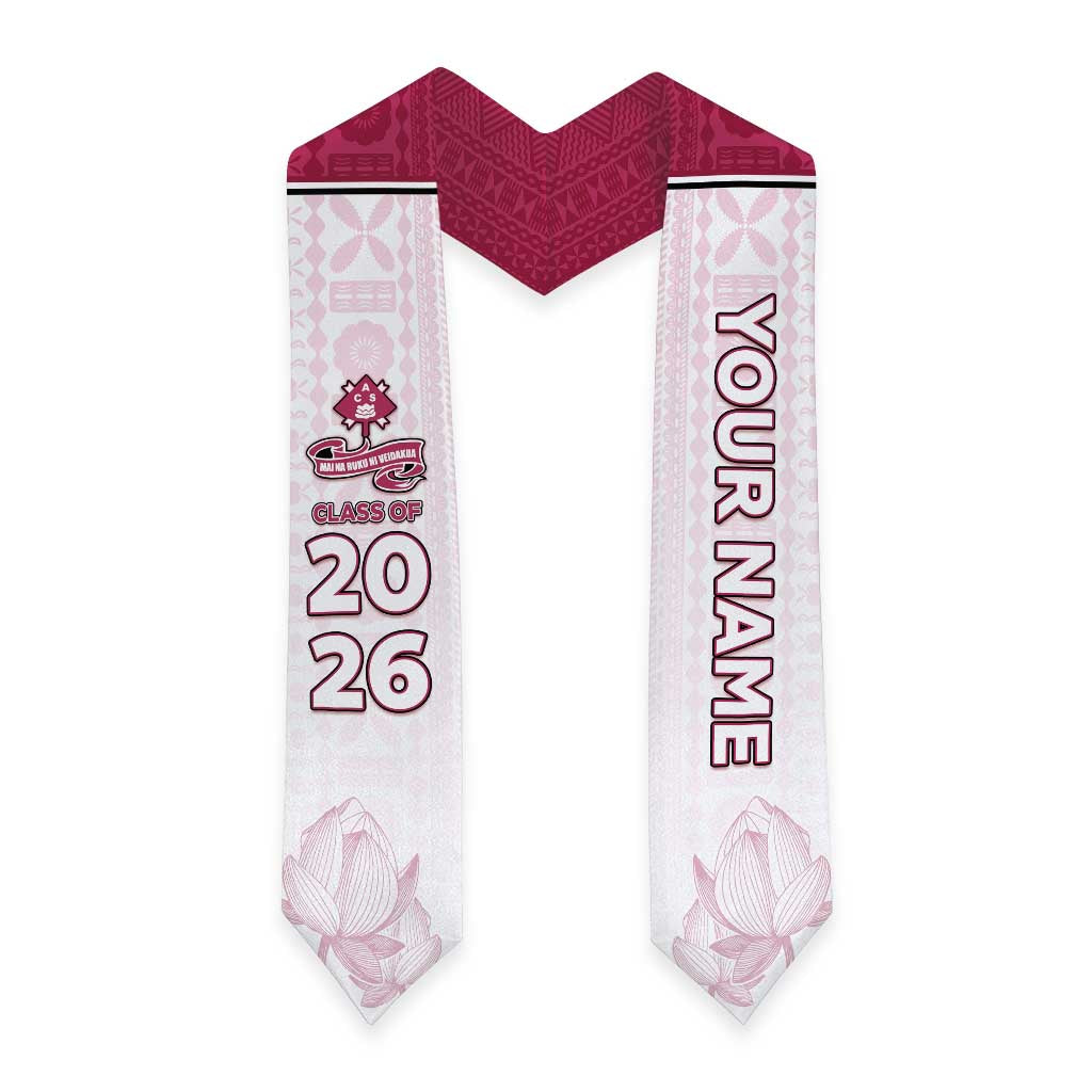 Custom Adi Cakobau School Graduation Stole With Fijian Tapa Pattern LT05 - Polynesian Pride