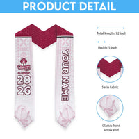Custom Adi Cakobau School Graduation Stole With Fijian Tapa Pattern LT05 - Polynesian Pride