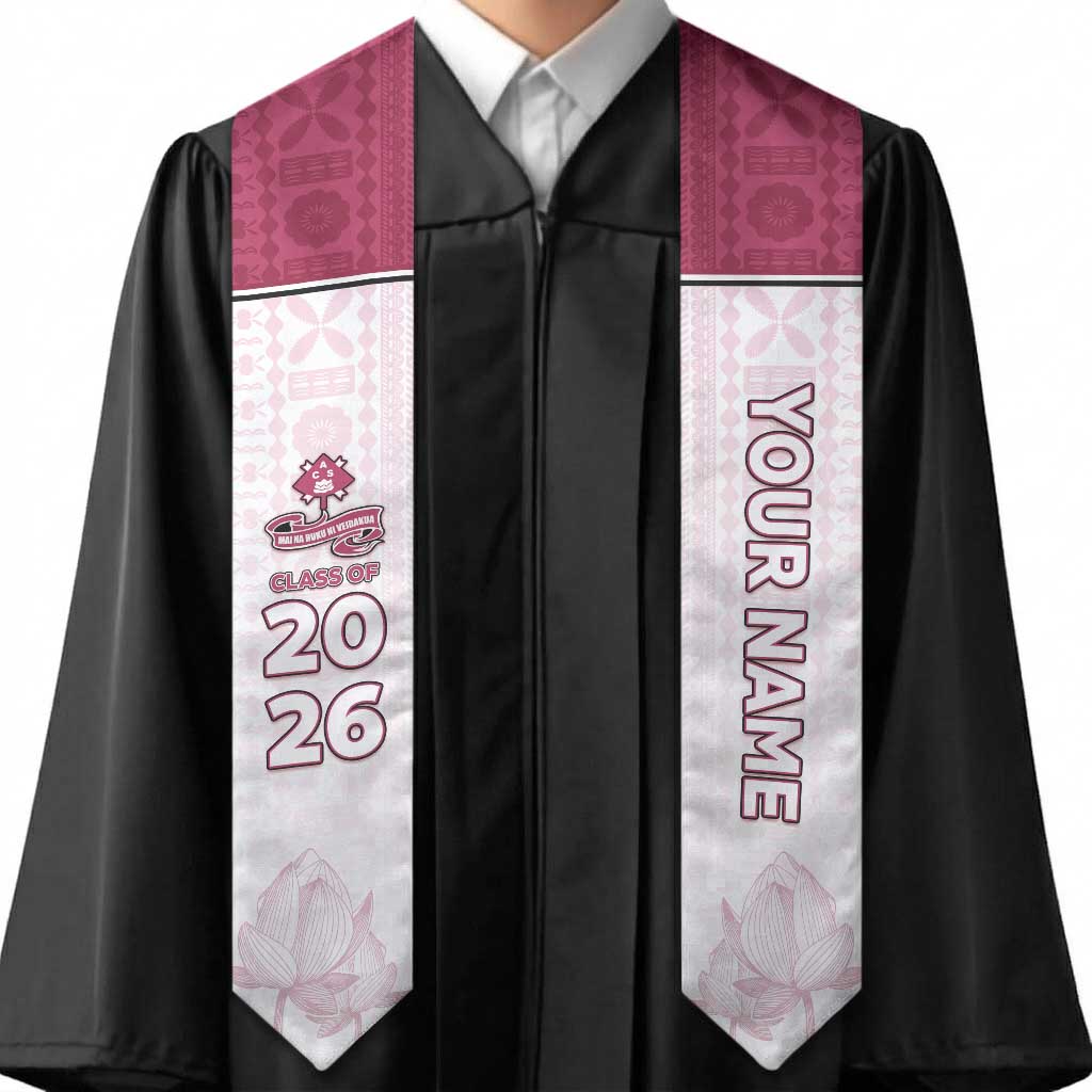 Custom Adi Cakobau School Graduation Stole With Fijian Tapa Pattern LT05 - Polynesian Pride