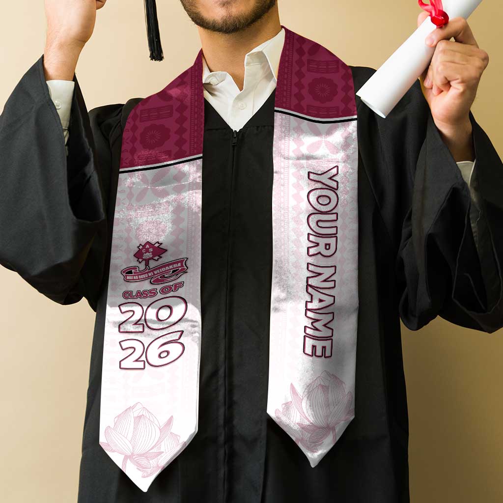 Custom Adi Cakobau School Graduation Stole With Fijian Tapa Pattern LT05 - Polynesian Pride