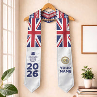 Custom Aloha Hawaii Graduation Stole Hawaiian Flag With Leis LT05 One Size White - Polynesian Pride